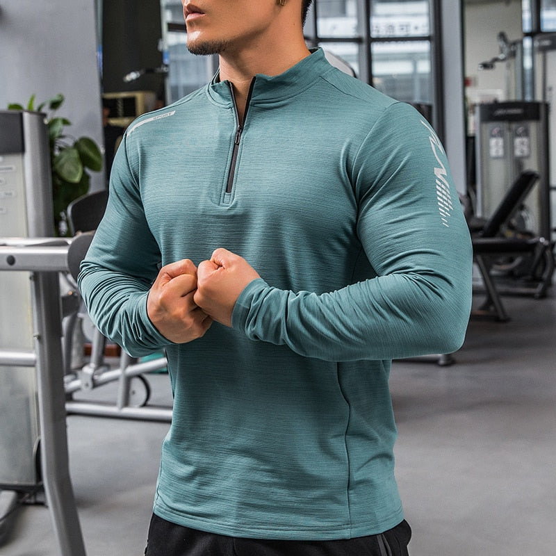 Mens Gym Compression Shirt Male Rashgard Fitness Long Sleeves Running Clothes Homme T Shirt Football Jersey Sportswear Dry Fit