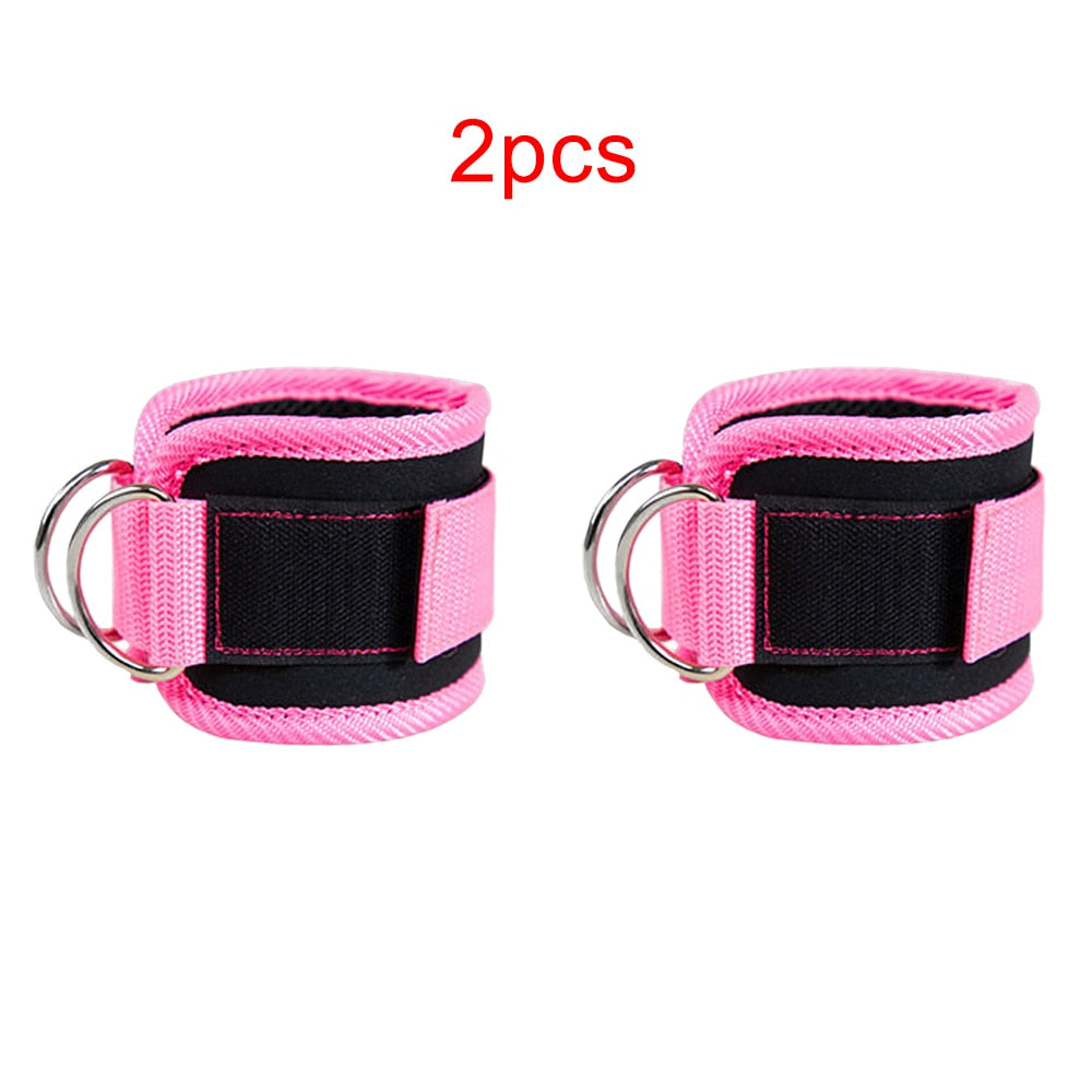 1Pair Fitness Ankle Straps Leg Exercises Adjustable D-Ring Ankle Cuffs Gym Workouts Glutes Legs Strength Sports Feet Guard