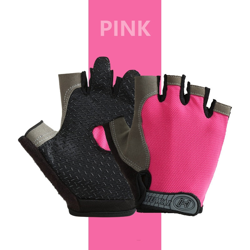 Professional Gym Fitness Breathable Anti-Slip Women Men Half Finger Summer Fishing Cycling Fingerless Gloves Female Bicycle Bike