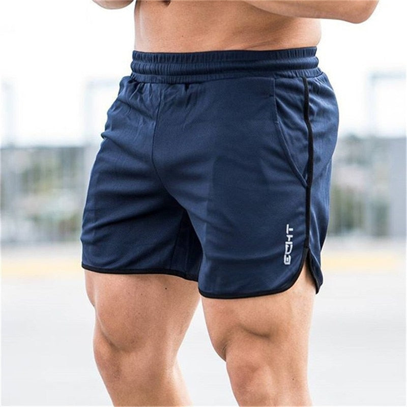 GITF mens gym fitness shorts Bodybuilding jogging workout male shorts pants sport Run Breathable Quick drying Mesh Sweatpants