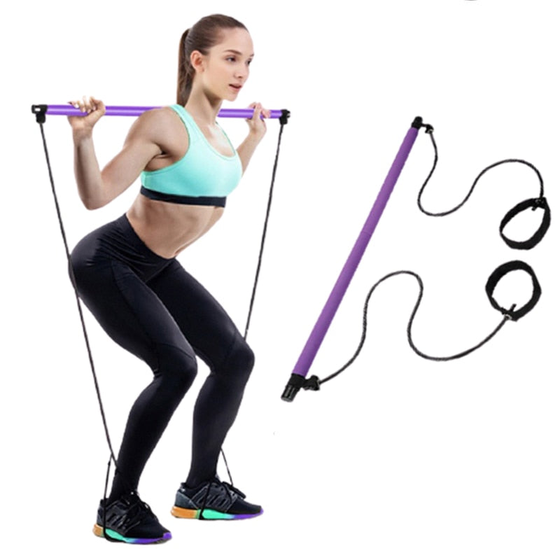 Yoga Crossfit Resistance Bands Pull Rope Rubber Pilates Stick Bodybuilding Training Workout Stick Home Gym Fitness Equipment