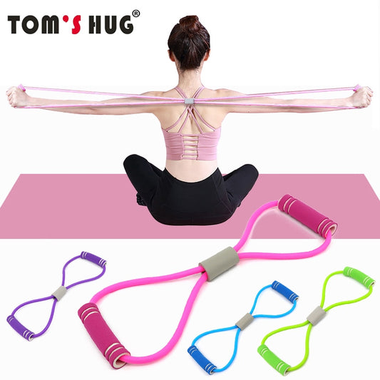 Shape 8 Word Fitness Resistance Yoga Rope Chest Expander Muscle Trainning Elastic Bands for Home Gym Sports Fitness Yoga Strap