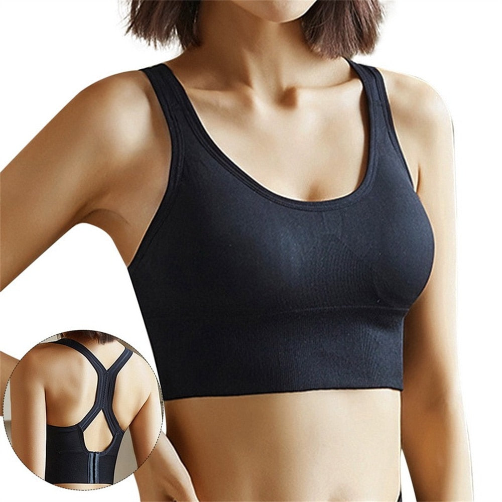 Women Push Up Seamless Sports Bra Workout Sport Top Crop Fitness Active Wear With Buckle For Yoga Gym Brassiere Sportswear