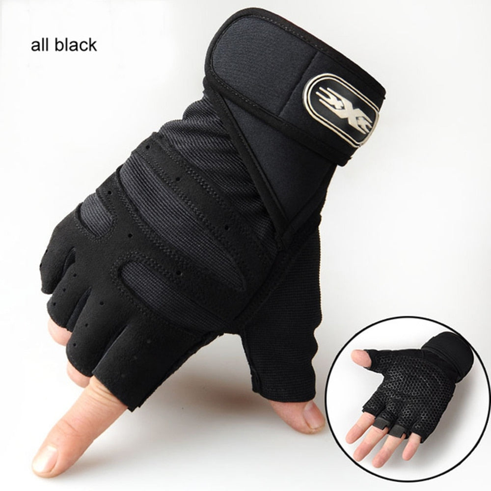 Workout Gloves for Men Women Weight Lifting Half Finger Glove with Wrist Wrap for Gym Sport Training Bicycle Motorcyclist Glove