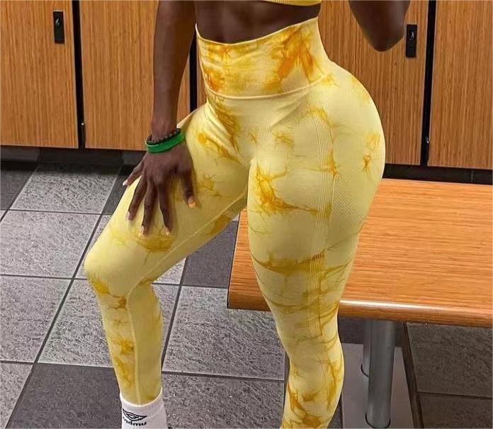 Women Tiedye Gym Leggings Seamless Mujer Push Up Booty Pants Scrunch Sports Fitness High Waist Workout Yoga Leggins Drop Ship