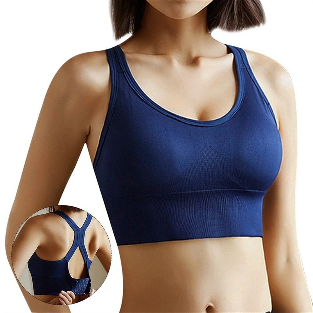 Women Push Up Seamless Sports Bra Workout Sport Top Crop Fitness Active Wear With Buckle For Yoga Gym Brassiere Sportswear