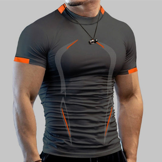 2022 Summer Gym Shirt Sport T Shirt Men Quick Drying Running Shirt Men Workout Training Tees Fitness Tops Rashgard T-shirt