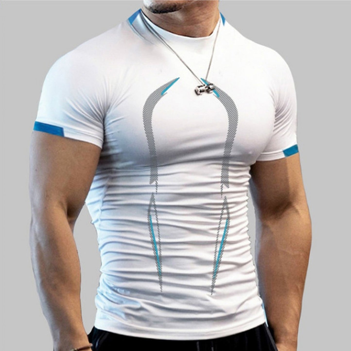 2022 Summer Gym Shirt Sport T Shirt Men Quick Drying Running Shirt Men Workout Training Tees Fitness Tops Rashgard T-shirt